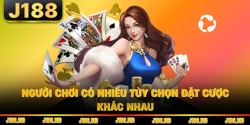 Người chơi có nhiều tùy chọn đặt cược khác nhau
